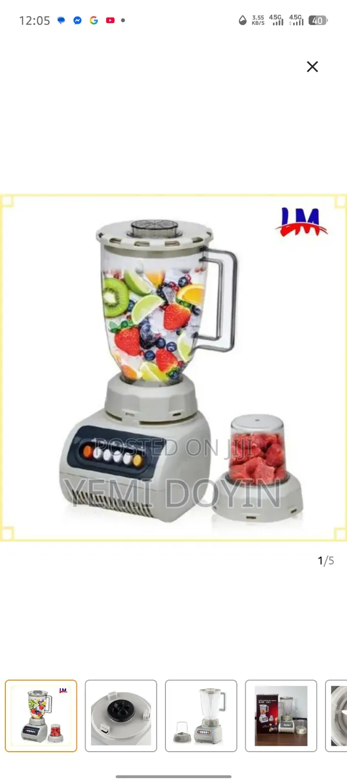 Blender ST-999 2 in 1 Super Blender and Grinder
