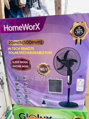 Homeworx 20inches Solar Rechargeable Standing Fan High Quality