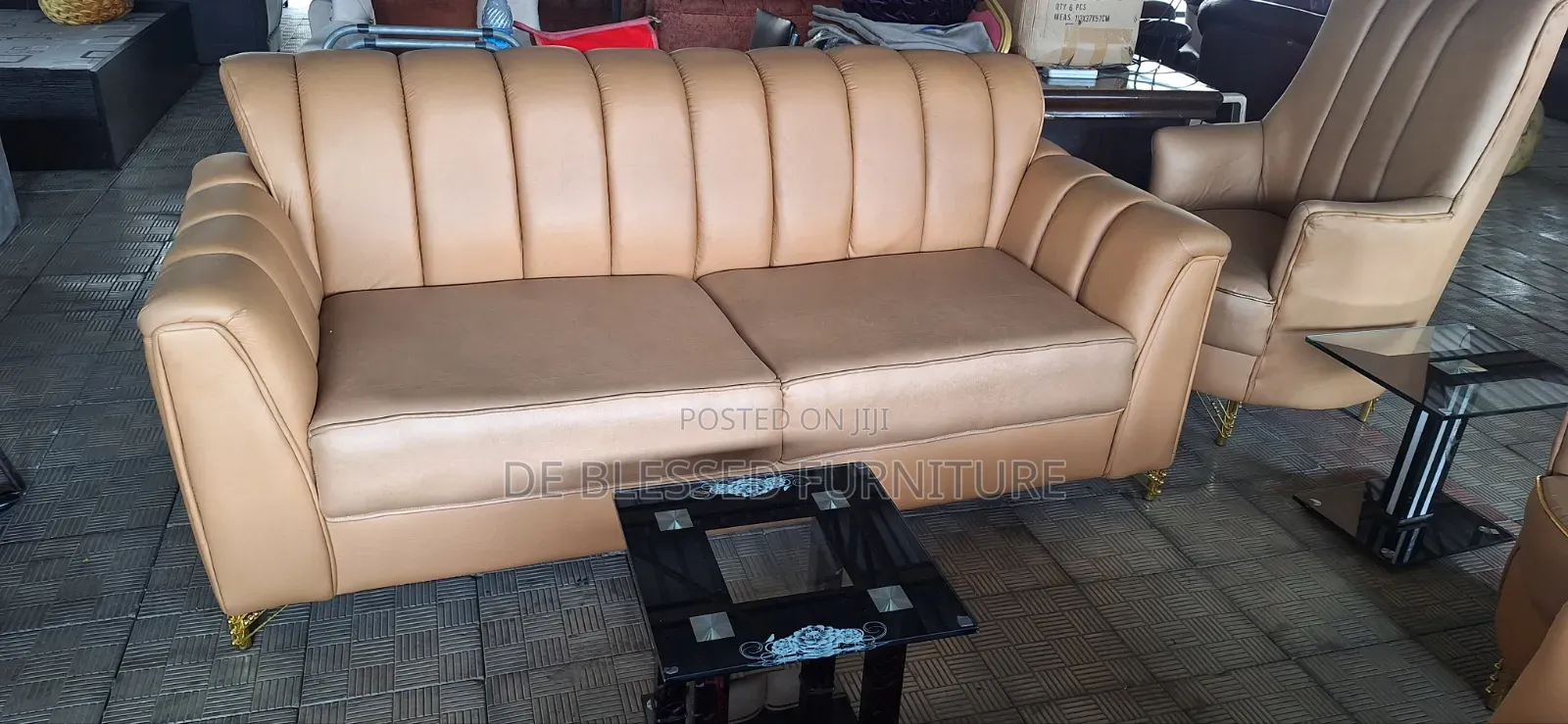 Executive Leather Fabric Sofa