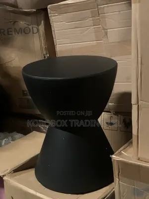 Fiberstone Side Table Hourglass Design - (Black)