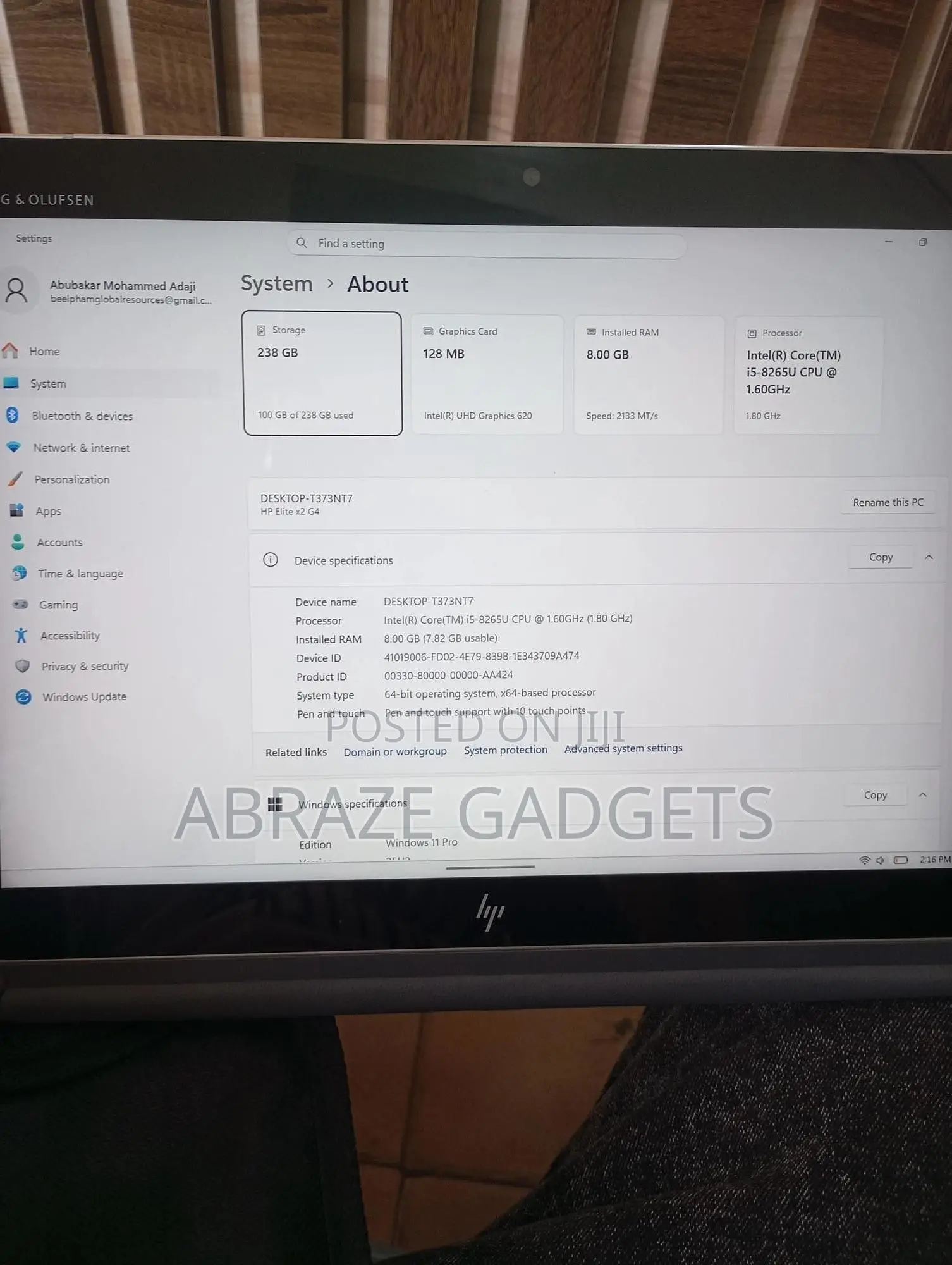 Laptop HP Elite X2 G4 8GB Intel Core i5 SSD 256GB