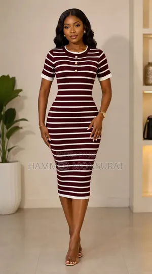 Trending Zara Striped Bodycon Short Gown