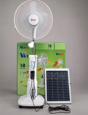 Vinwell 18-Inch Rechargeable Solar Standing Fan. High Quality