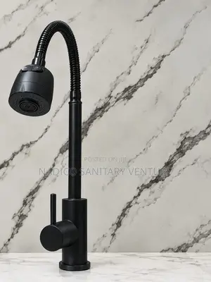 Flexible Basin Mixer Tap. BLACK at ANTI-RUST