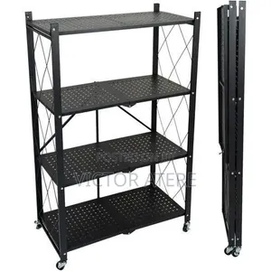 4 Tier Multifunctional Foldable Storage Rack/Shelve With Wheels,