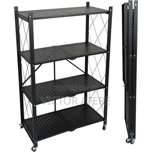 4 Tier Multifunctional Foldable Storage Rack/Shelve With Wheels,