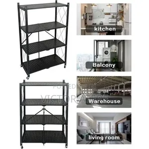 4 Tier Multifunctional Foldable Storage Rack/Shelve With Wheels,