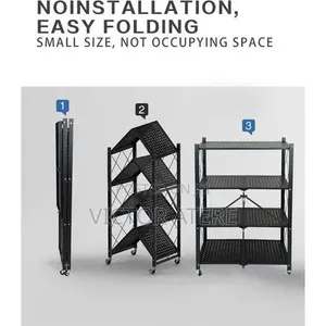 4 Tier Multifunctional Foldable Storage Rack/Shelve With Wheels,