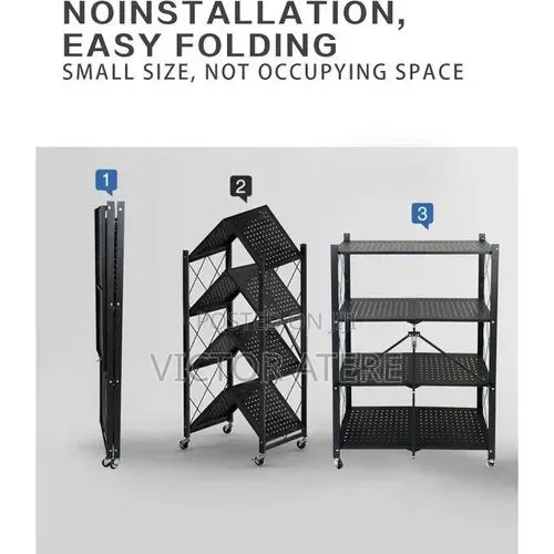 4 Tier Multifunctional Foldable Storage Rack/Shelve With Wheels,