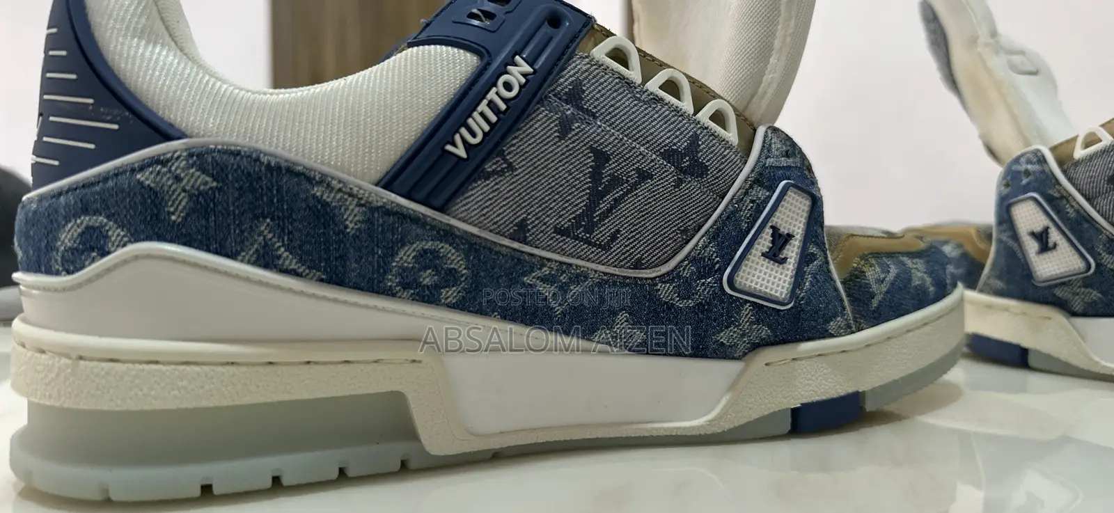 Louis Vuitton Blue Denim Monogram Trainers