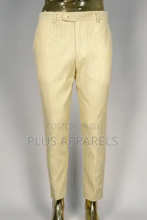 Cream Striped Pant