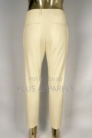 Cream Striped Pant