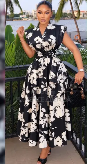 Flowered Silk Wrap Dress