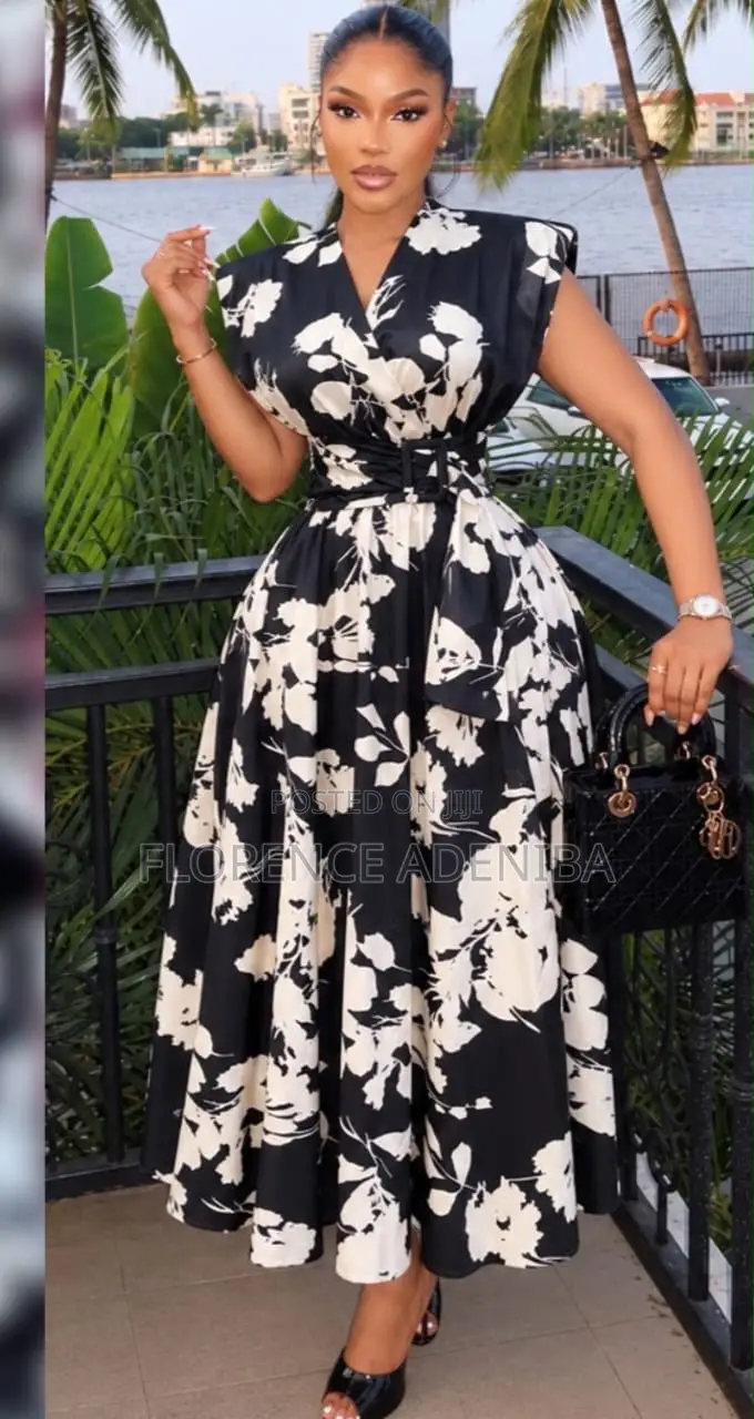 Flowered Silk Wrap Dress
