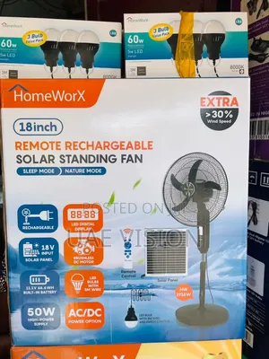 Homeworx 18inches Solar Rechargeable Standing Fan High Quality