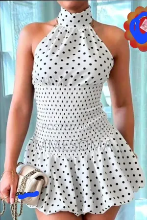 Polka Dot Halter Neck Mini Gown New Wear