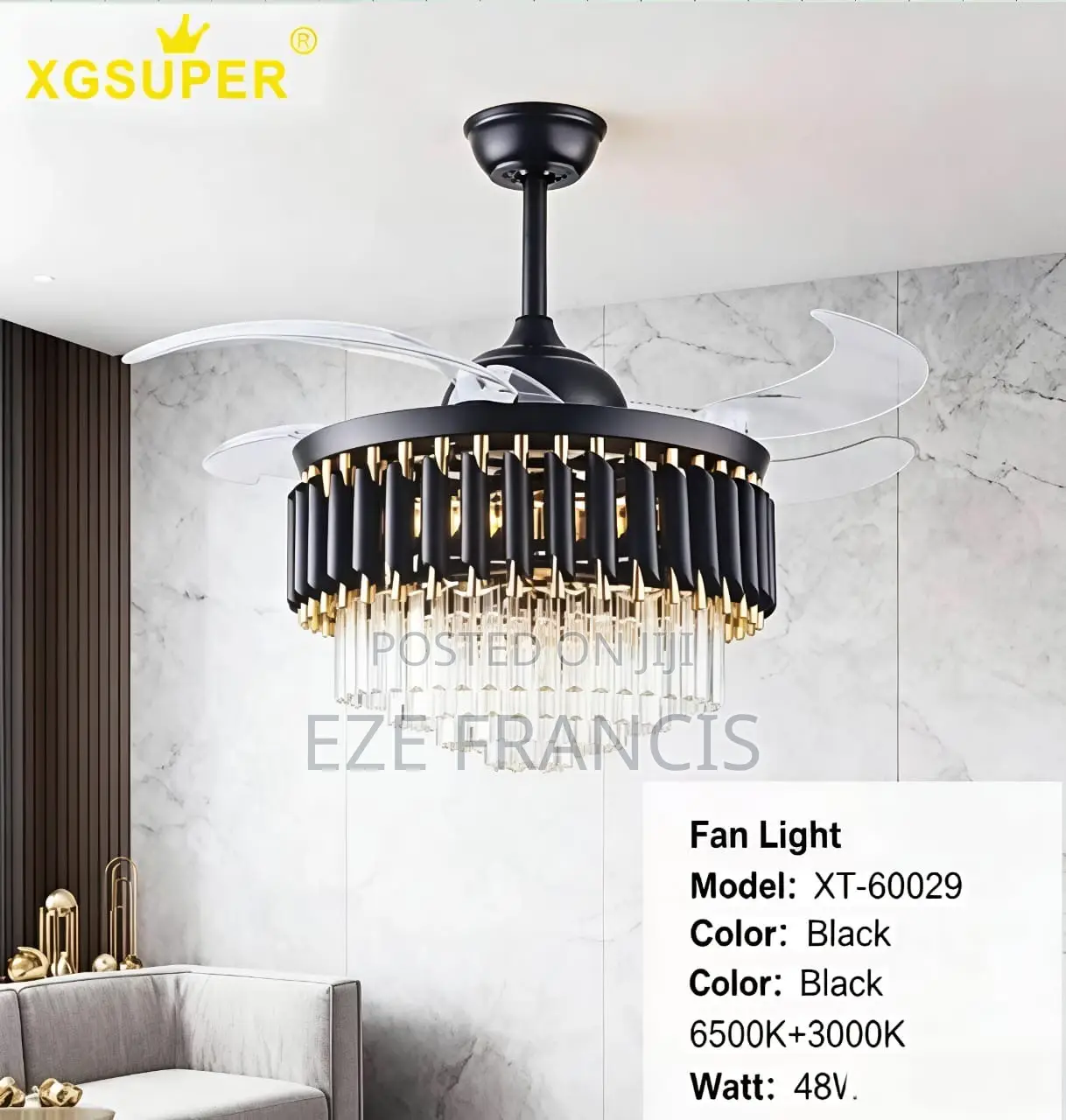 Crystal Fan Chandelier