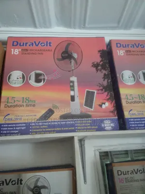 DuraVolt 4-in-1 Solar Rechargeable Fan With Bluetooth Speaker