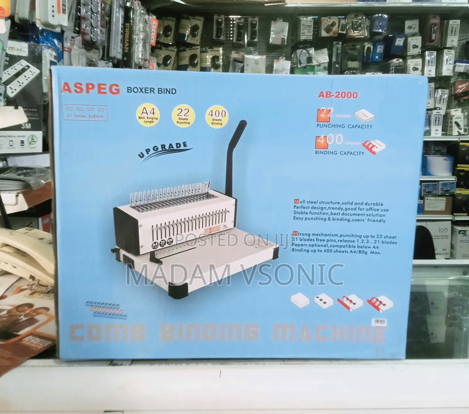 ASPEG Boxer Bind Comb Binding Machine AB-2000