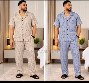 Men 2pc Pyjamas Set Quality Shirt and Trouser Night Wear