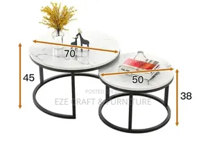 2in1 Black and White Marble Center Table