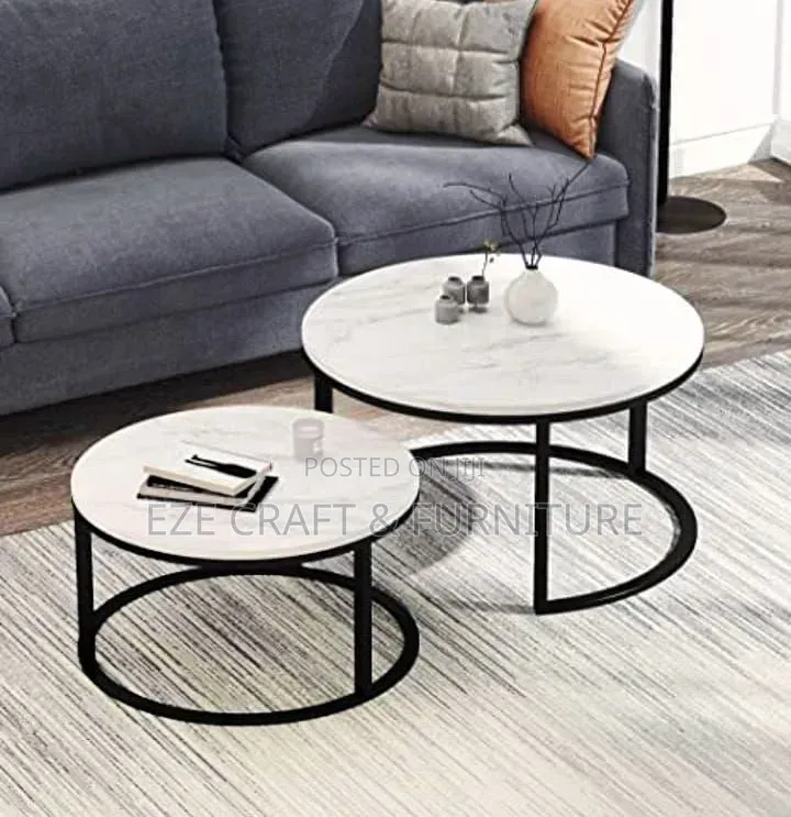 2in1 Black and White Marble Center Table