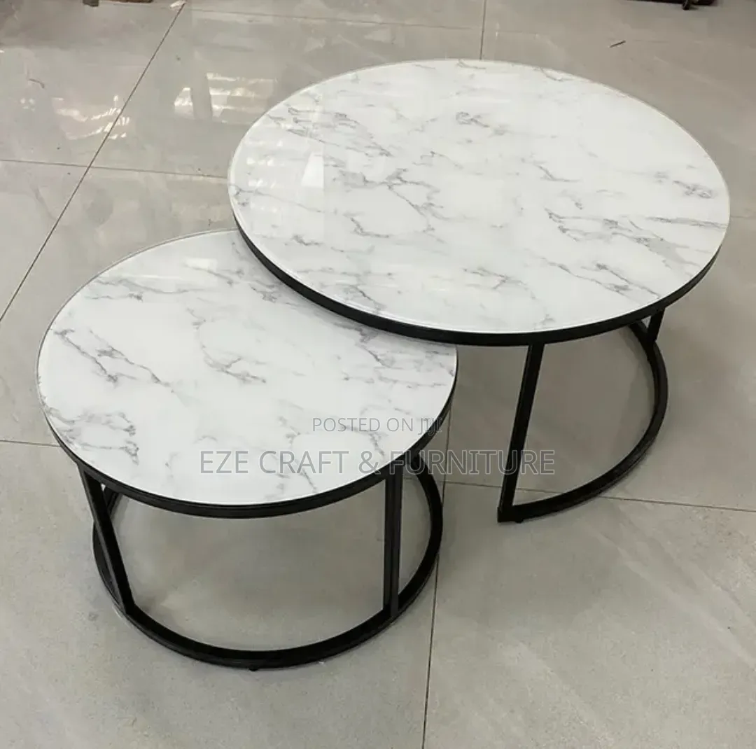2in1 Black and White Marble Center Table