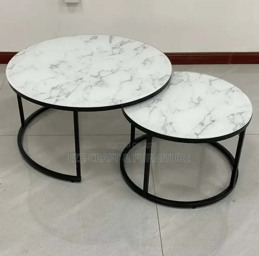 2in1 Black and White Marble Center Table