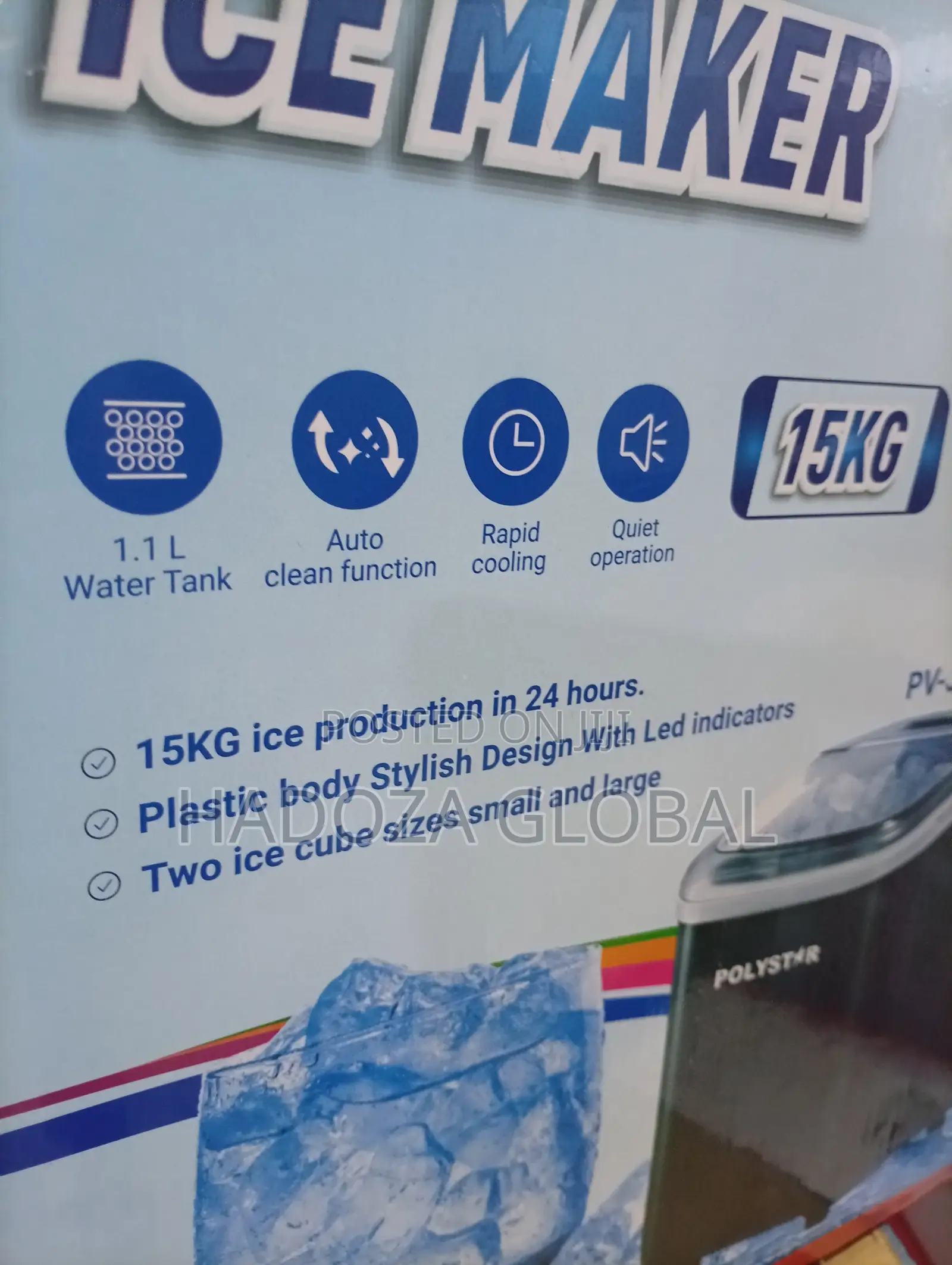 The Polystar 15kg Commercial Ice Maker