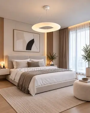Nordic Creative White Donut Shape Pendant Chandelier for Living Room.