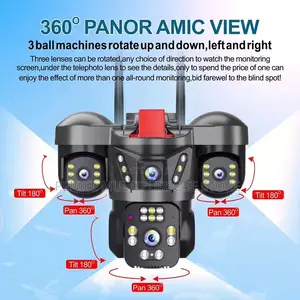 Triple Lens Solar CCTV Camera