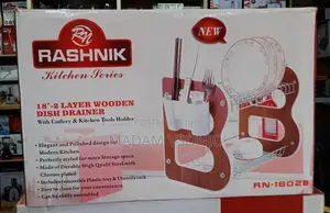 Rashnik 18 Inch Two Layer Wooden Dish Drainer (RN1602B)