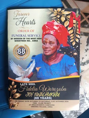 Burial Brochure Printing in Awka