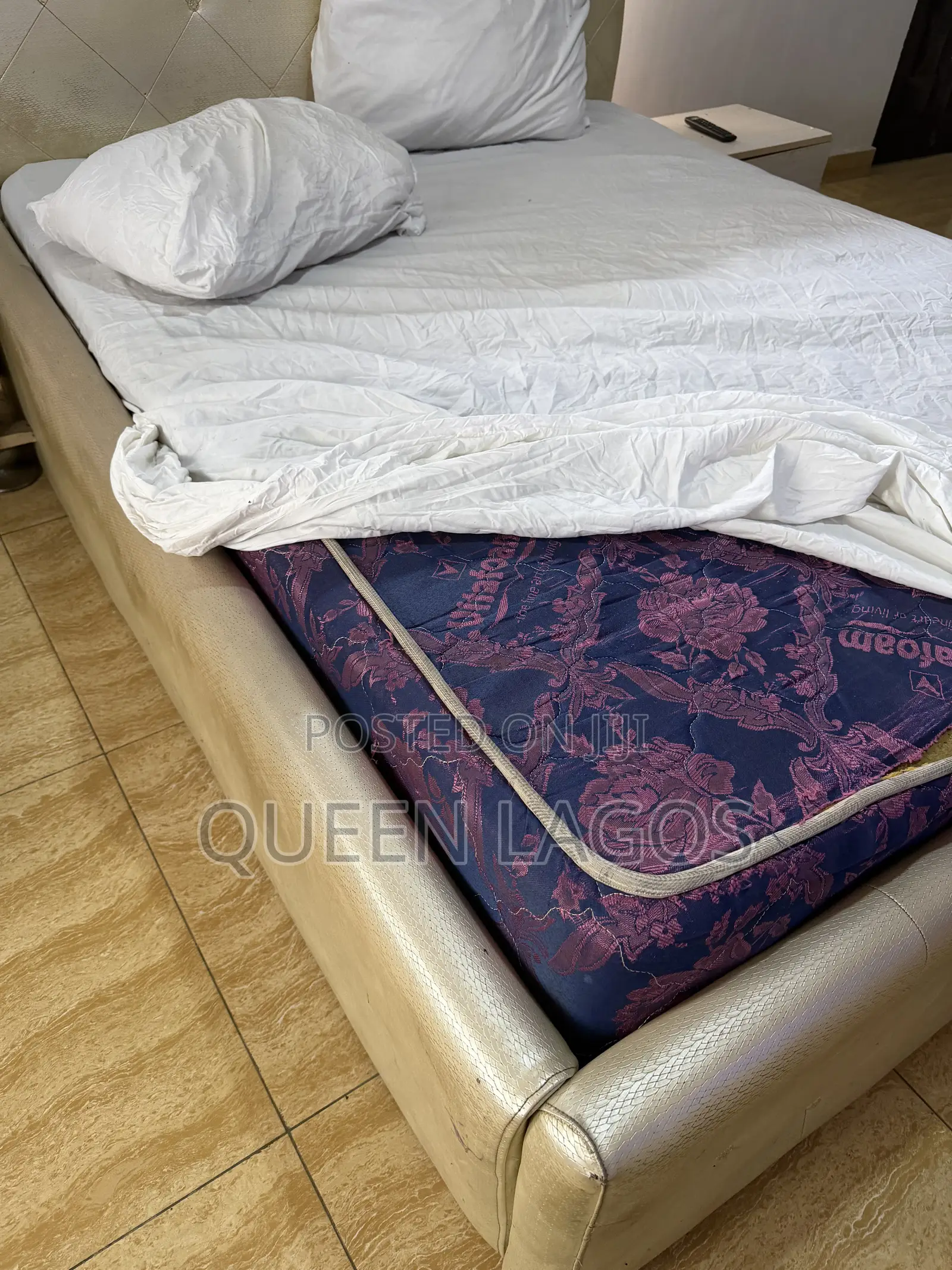 Leather 5x6 Bedframe and Mattress