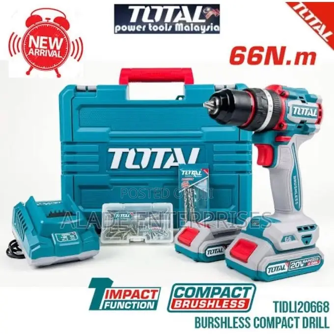 TOTAL Compact Impact Brushless Drill 66Nm