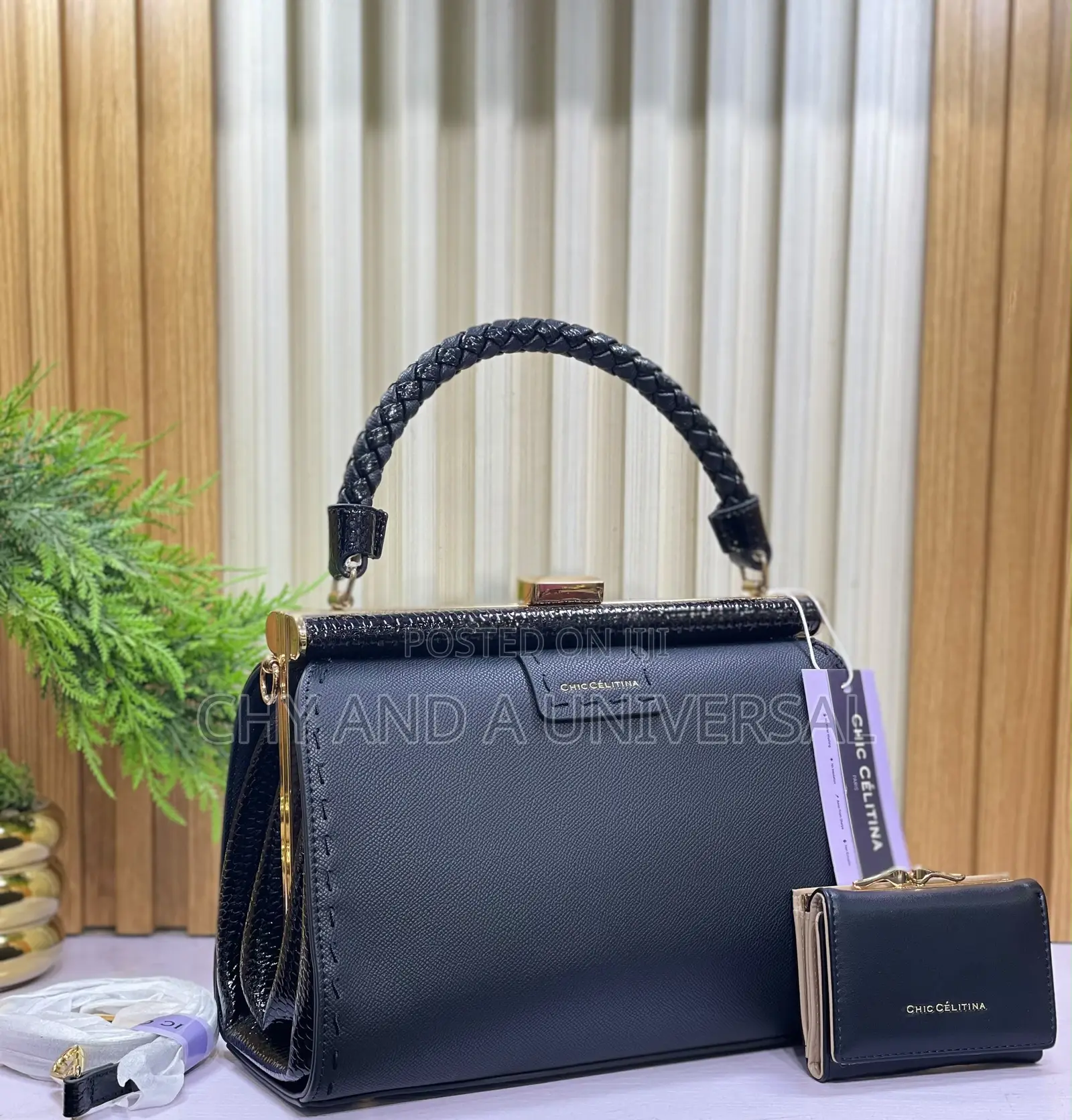 Chic Célitina Braided Top Handle Handbag