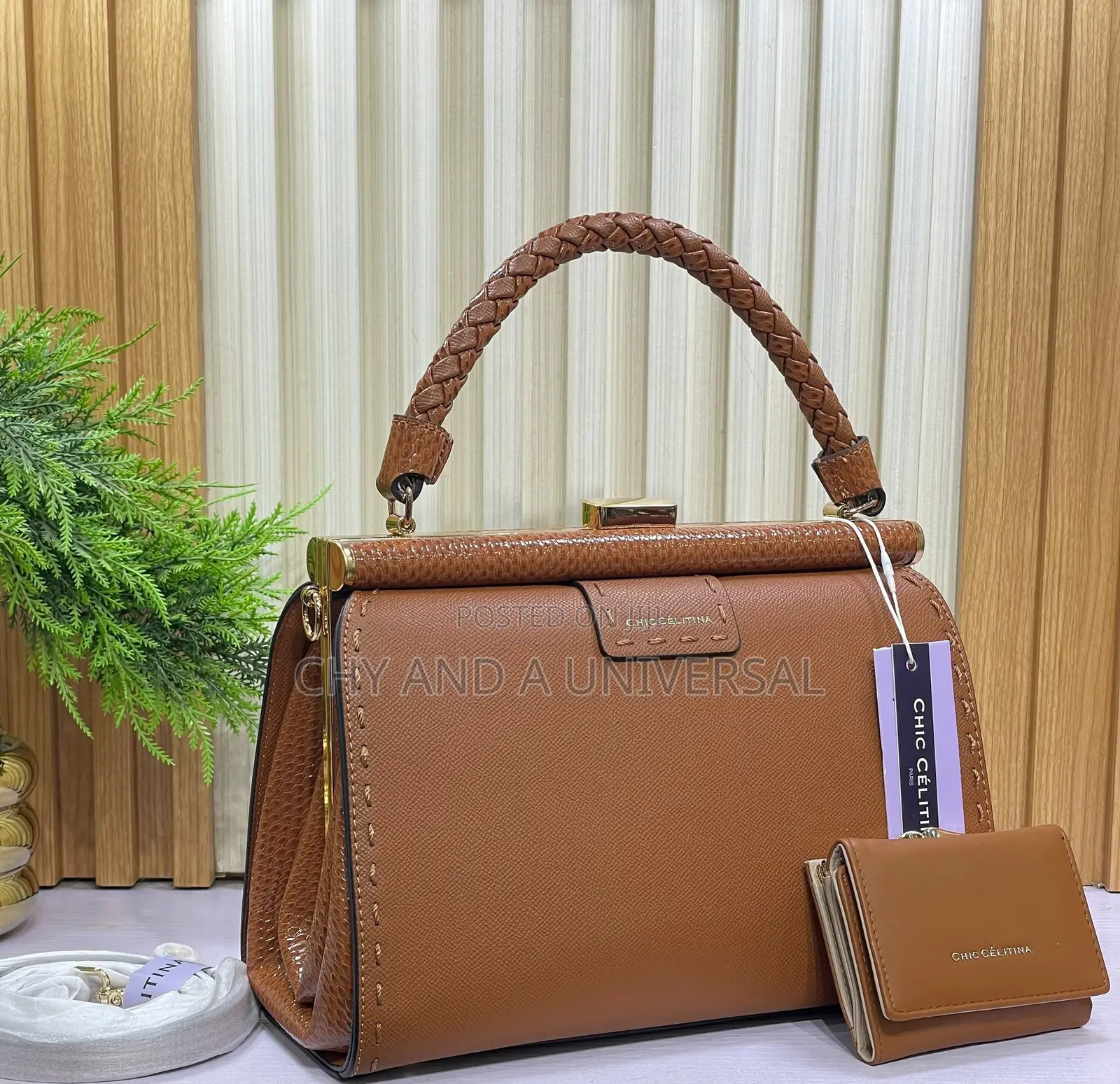 Chic Célitina Braided Top Handle Handbag