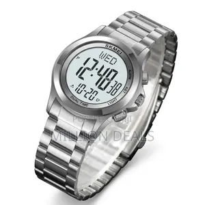 Stainless Steel Sport Countdown Men's Silver Wrist Watch