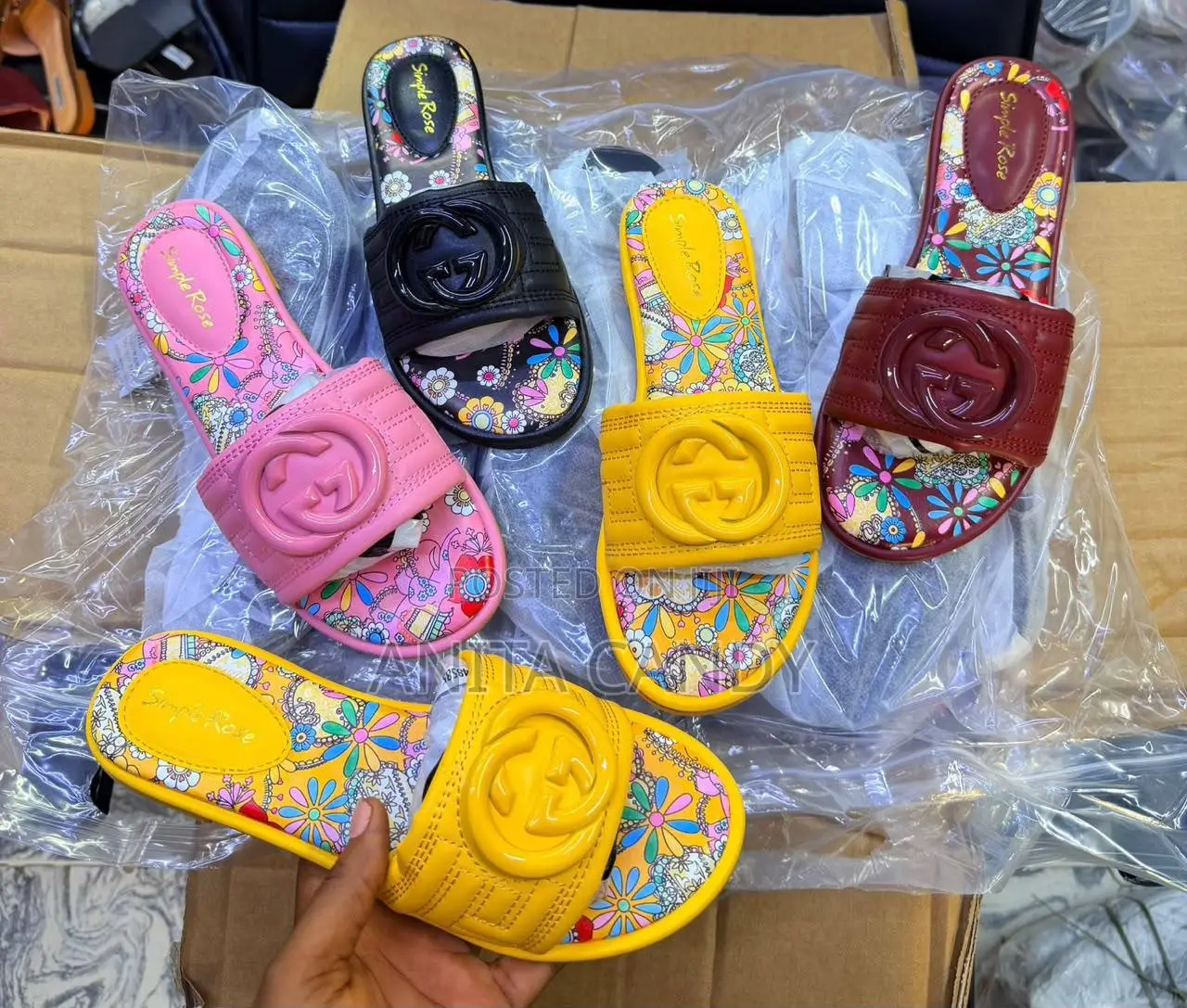 Hermes and Gucci Slippers
