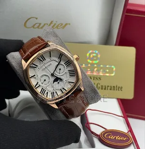 Cartier Chronograph Leather Watches Day/Date Indicator