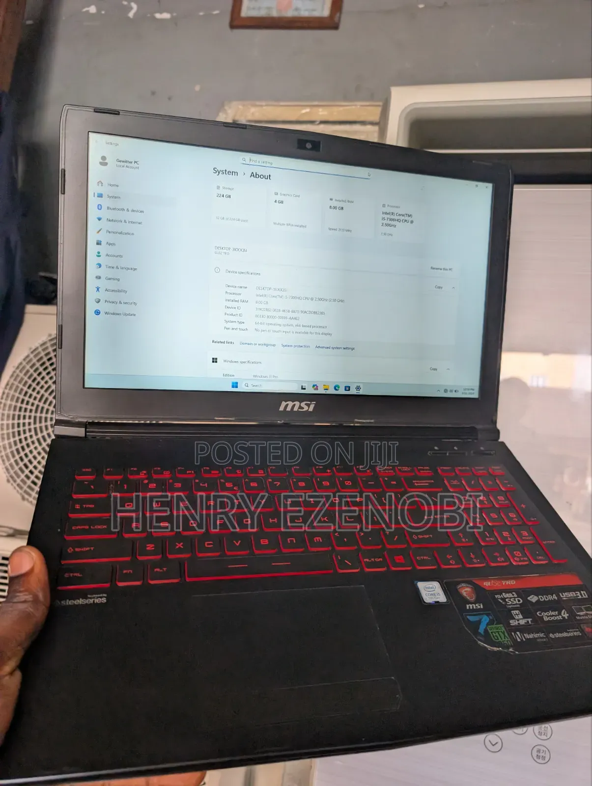 Laptop MSI GL62M 7RDX 8GB Intel Core i5 SSD 256GB