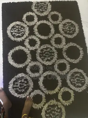 White and Black Fur Rug