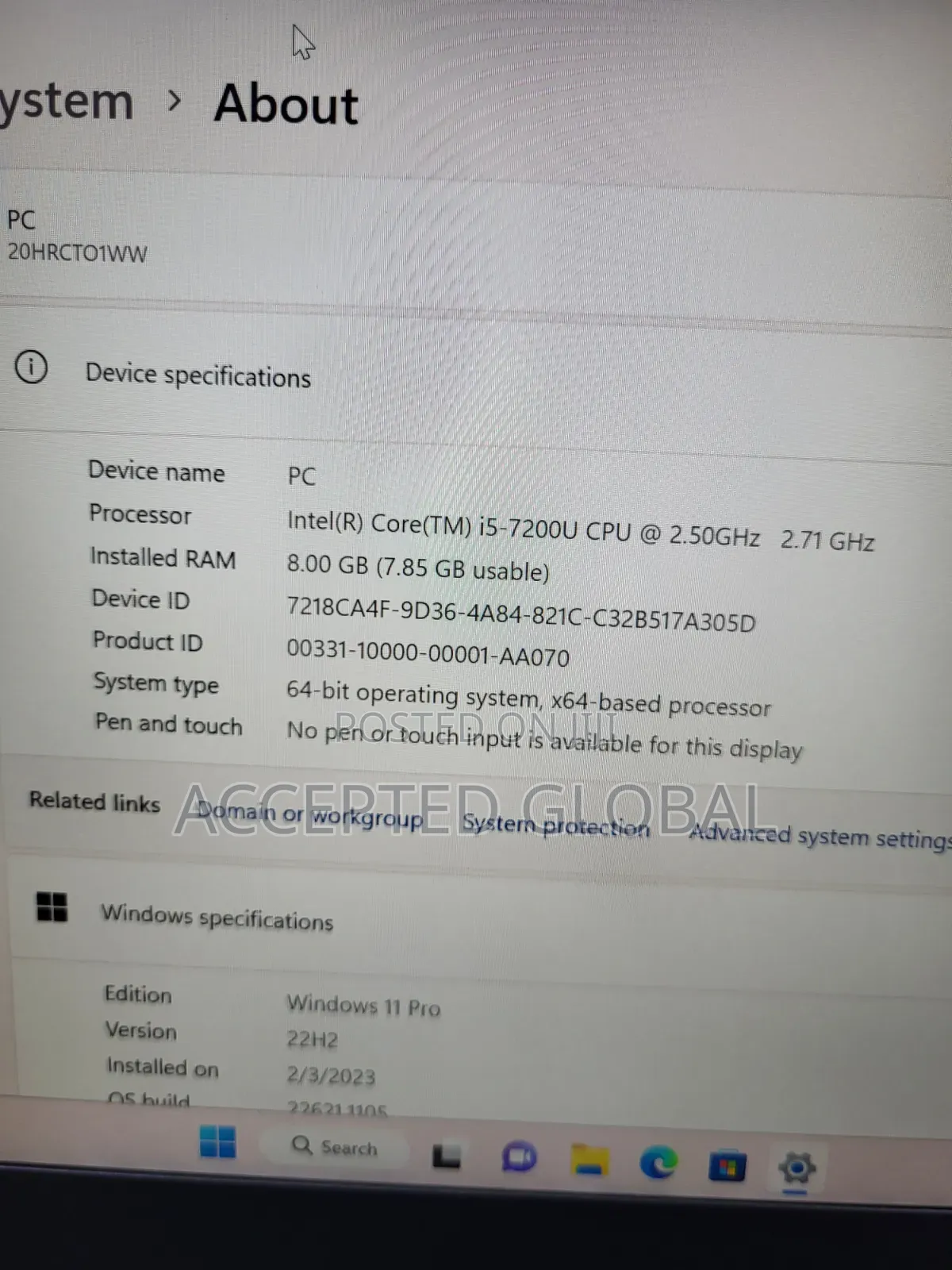 Laptop Lenovo ThinkPad X1 Carbon 8GB Intel Core i5 SSD 256GB