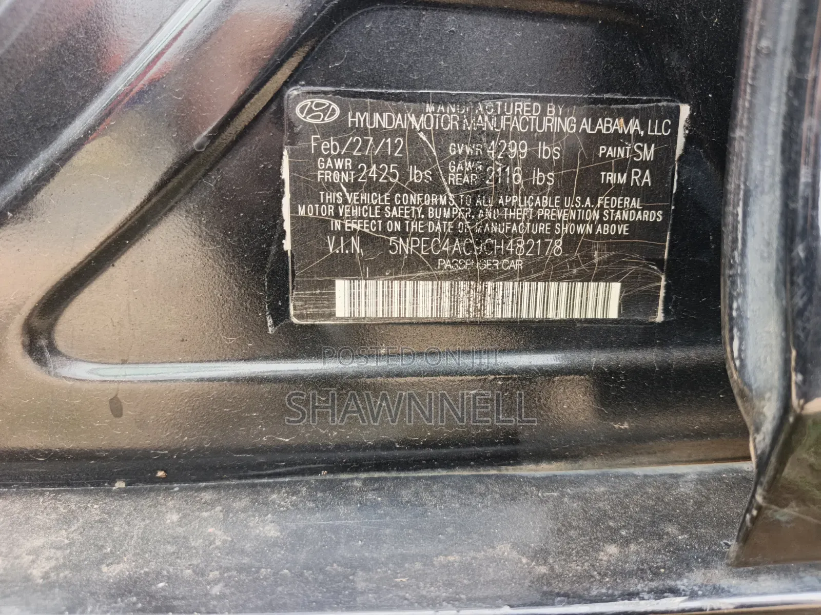 Hyundai Sonata 2012 Black