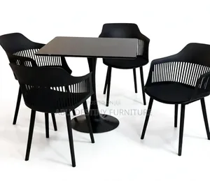 4 Seater Café Dining Set (Black)