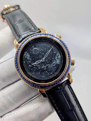 Patek Philippe Leather Watch | Stone-Set Elegance & Timeless Luxury