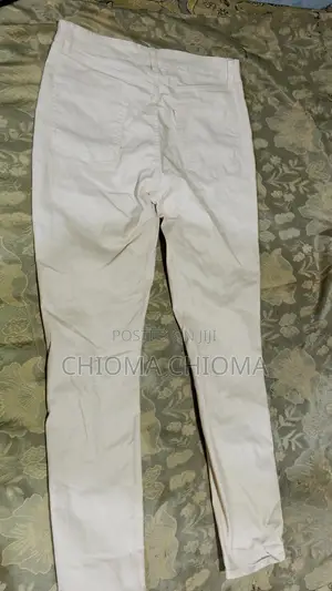 Cream Cotton Canvas Trouser