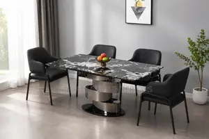Exquisite Contemporary Premium 6 Seaters Marble Top Dining Table