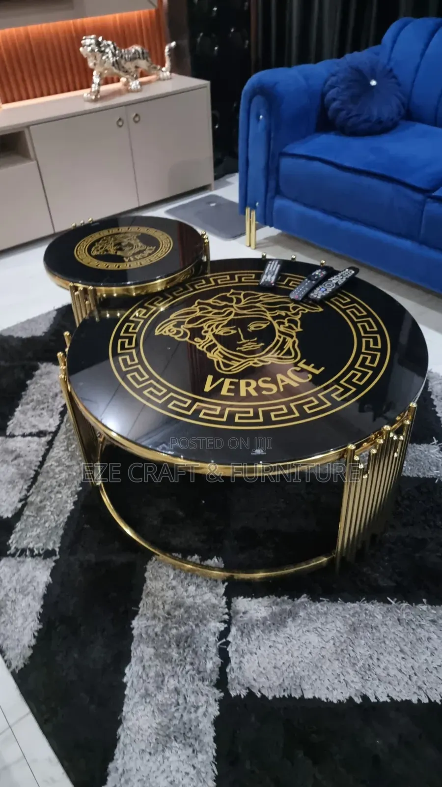 Versace Round Center Table and Stool