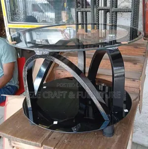 Glass Wooden Side Stool